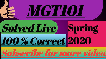 MGT101 QUIZ NO.1 Solution Live||Spring 2020||VU||ISI LEARNING