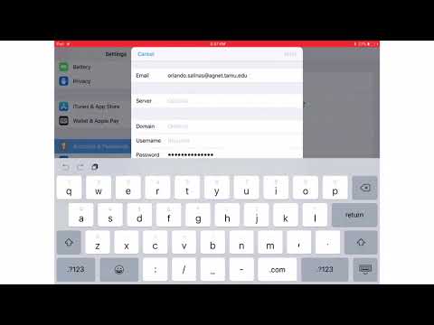 Adding AgriLife email, contacts and calendar to iPad