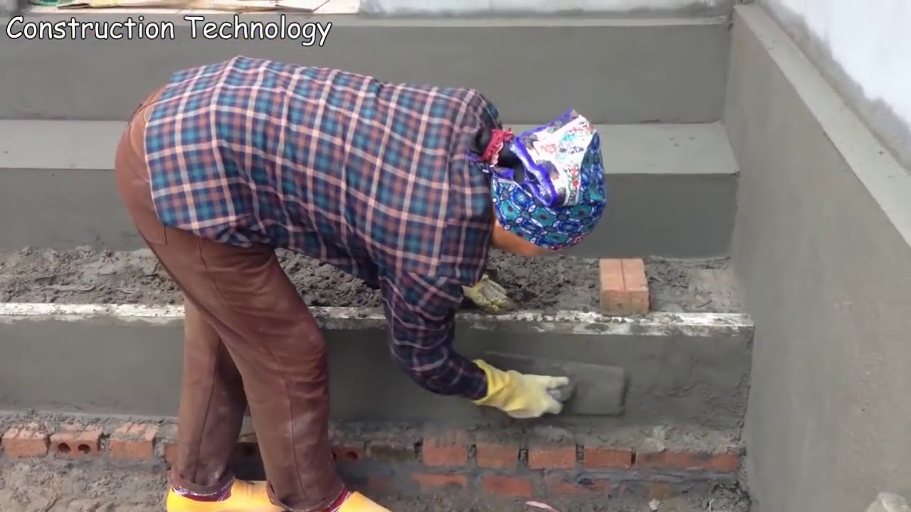 Amazing Techniques Construction Rendering Sand and Cement For Brick ...