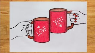 How to draw couple hand with hold the coffee mug How to draw couple hand with hold the coffee mug