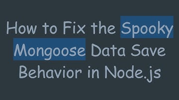 How to Fix the Spooky Mongoose Data Save Behavior in Node.js