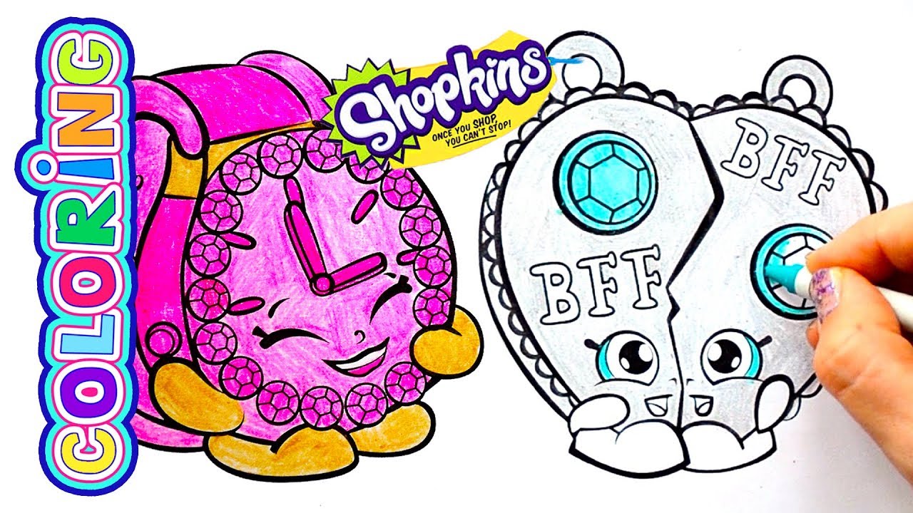 Coloring Shopkins Ticky Tock, Chelsea Charm Coloring Page - YouTube