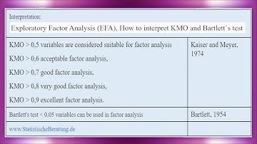 How to interpret  KMO Kaiser-Meyer-Olkin test and Bartlett´s test - EFA Exploratory Factor Analysis