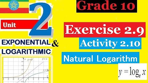 Mathematics Grade 10 Unit 2 Exercise 2.9 and The Relationship Between Logarithm function