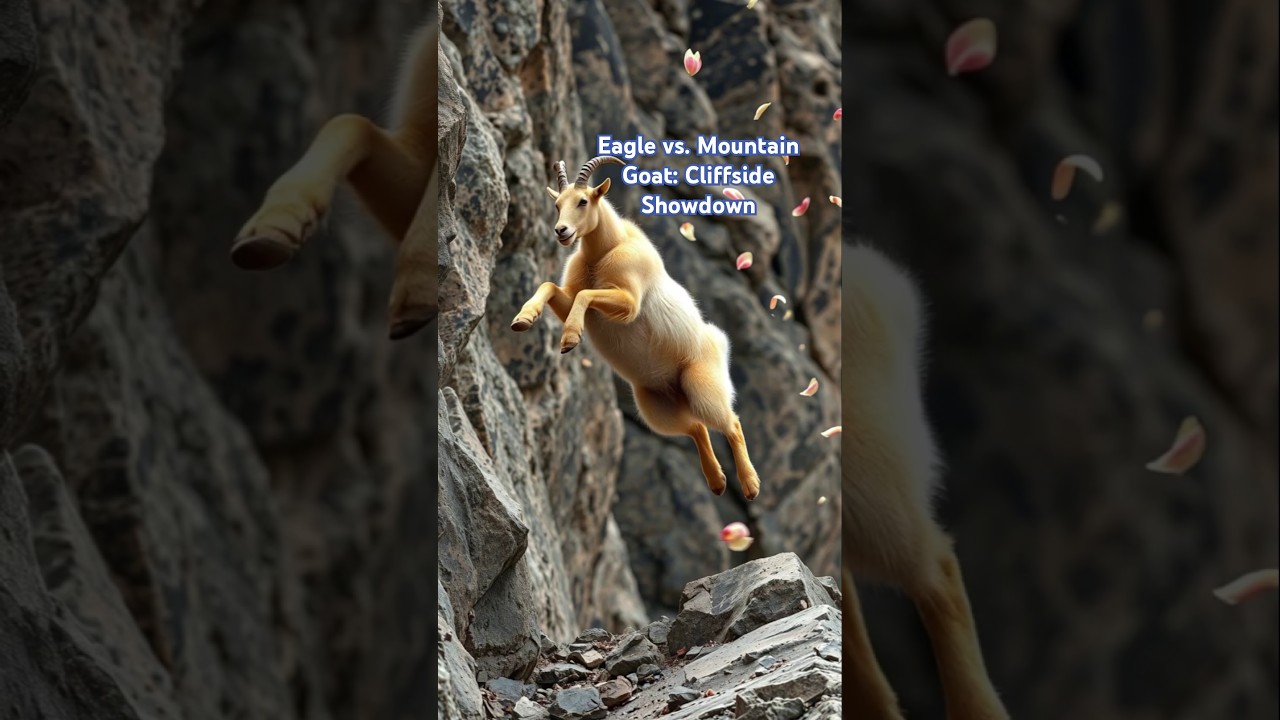 Mountain Goat's Daring Escape: Eagle's Cliffside Attack Thwarted in Dramatic Plunge 