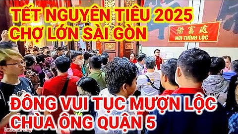TẾT NGUYÊN TIÊU 2025 ! ĐÔNG VUI TỤC MƯỢN LỘC CHÙA ÔNG QUẬN 5 CHỢ LỚN SÀI GÒN