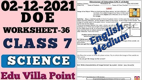 Class 7 Science Worksheet 36(02/12/2021) English Medium | Class 7 SSt | Edu Villa Point