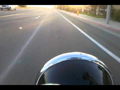 Last ride from the old house on the Harley FXDB.