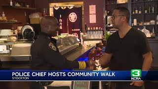 Stockton police chief visits businesses, says crime is decreasing