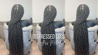 Distressed Locs Tutorial | KNOTLESS METHOD