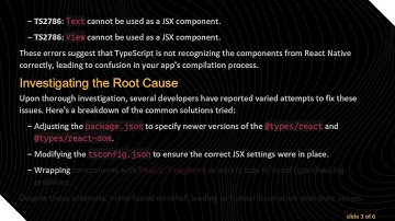 Resolving the TS2786 Error in React Native: Understanding the JSX Component Issue