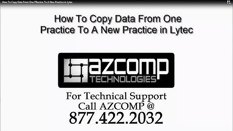 How To Copy Data From One Practice To A New Practice in Lytec