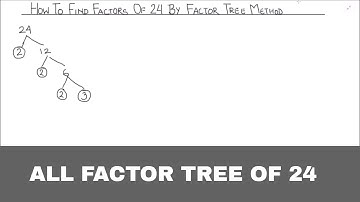 How to Draw All Factor Tree of 24  / Factor Tree Method  of Factorization / Factor Tree of 24