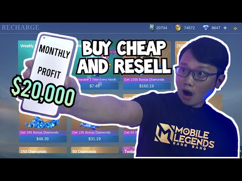 How to buy cheap Mobile Legends Diamonds for Reselling? $20K Profit Per Month Side Hustle (Giveaway)