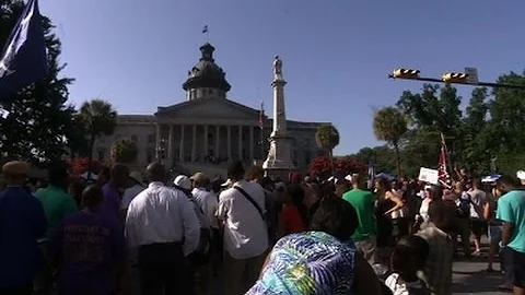 Cheers, Tears as Confederate Flag Comes Down