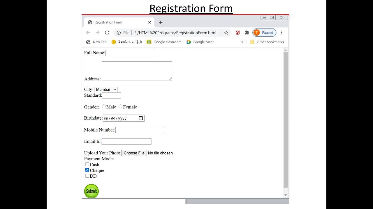 Form Design Using HTML5 - YouTube