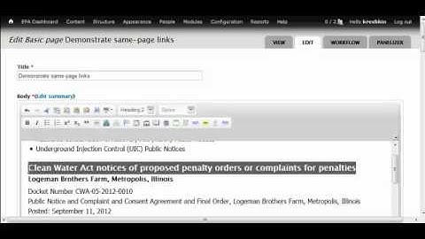 Drupal Training Test Video - Same-page links