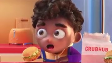 grubhub ad but its only the kid