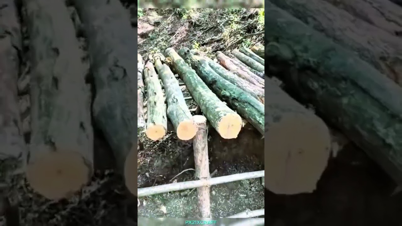 Bushcraft camp, survival shelter p1 #shorts 💯💥☠️