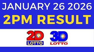2Pm Lotto Result Today January 26 2026 2D 3D Lotto