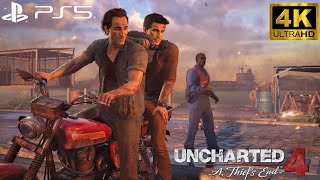 Uncharted 4: A Thief's End (PS5) 4K HDR Gameplay - Best Chase In Gaming History