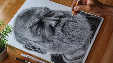 Hyper Realistic Drawing of an Old Man🧓| Time Lapse Video 😍