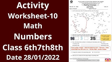 Activity Worksheet 10 Math(English) class 6to8(28/1/22)/activity worksheet class6to8/mathworksheet10