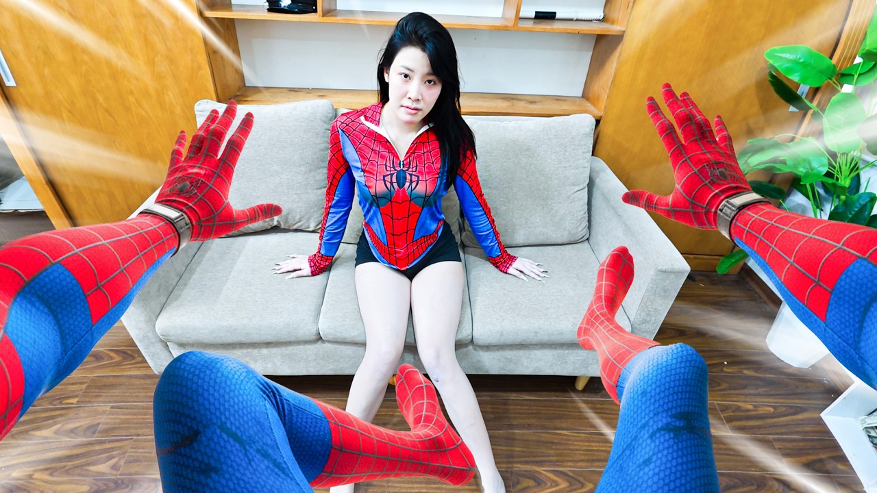 Pretty Spider-Girl in a Gift Box Won't Leave Spider-Man Alone (POV Romantic Funny)