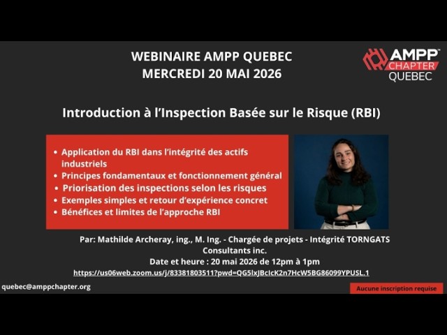 Webinaire AMPP Chapitre Québec