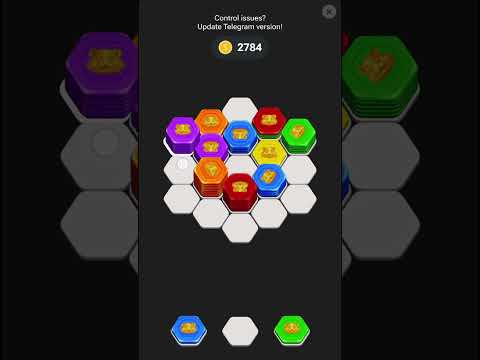 Hamster Kombat Hexa Puzzle Solution ? Sort Hexagon title stacks and get coins #hexapuzzle #Hamster