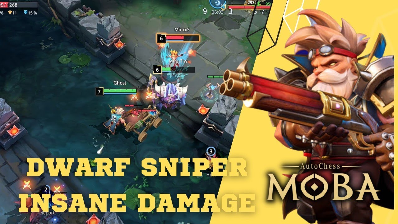 AUTO CHESS MOBA DWARF SNIPER - DODGE GAMEPLAYS ,SKILL AND