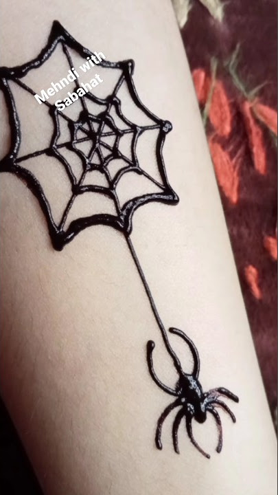 Amazing tattoo design with mehndi #shorts #tattoo #spider