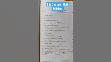 Bsc 2nd semester math Syllabus 2022