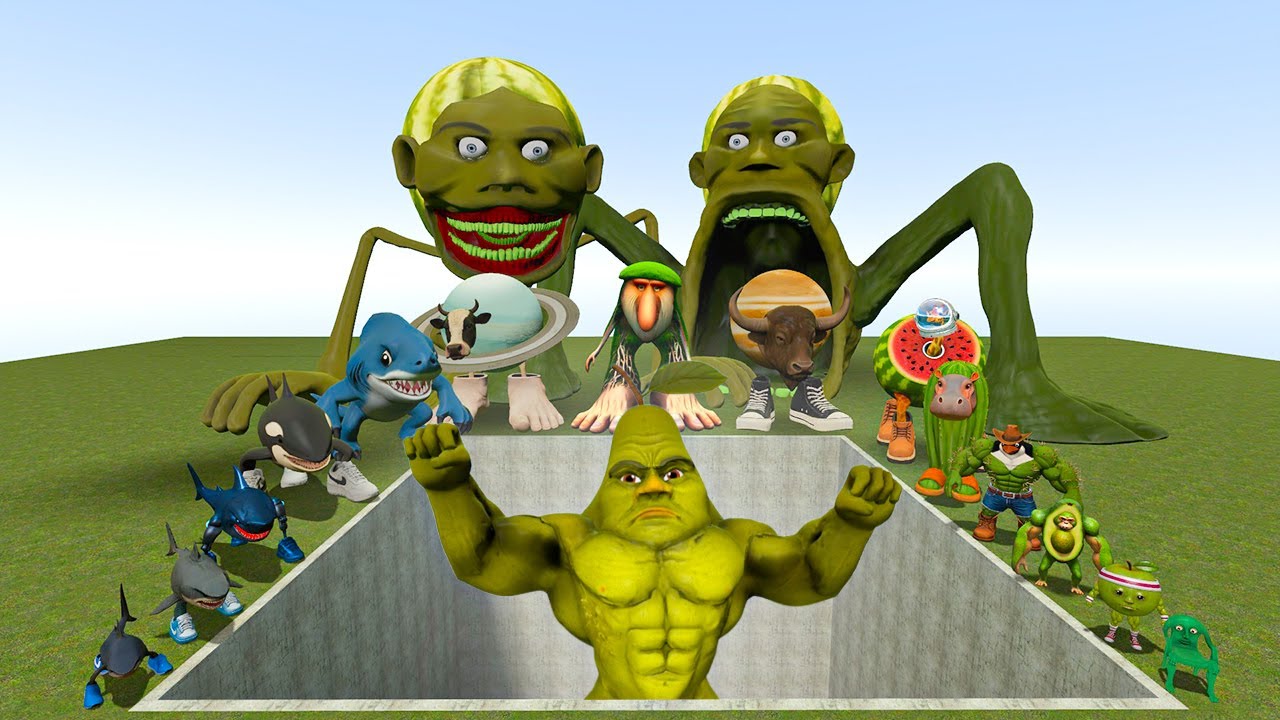 AI Brainrot Memes vs Un Din Din Ma Din Dan Bosses in Giant Pit – Gmod Chaos