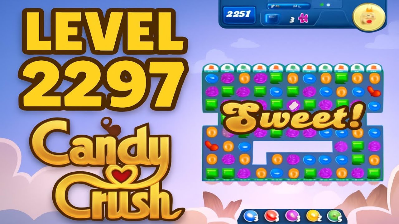 Відео-мініатюра для Рівень 2297, Candy Crush Saga, Проходження, Ігровий процес, Без коментарів, Android"