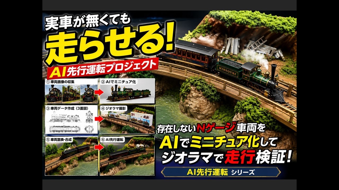専用出品・ ウエスタンリバー鉄道 橋梁ジオラマ（Nゲージ） AI先行運転】実車が無くても走らせる！ウエスタンリバー鉄道をNゲージ