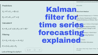 Kalman filter explained for time series