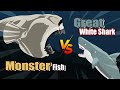 Monster fish vs great white shark  zoonomaly animation