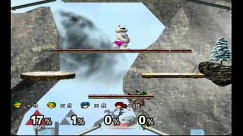 Super Smash Bros Melee Debug Menu Fun - 4-Players on 10-1 Adventure Mode