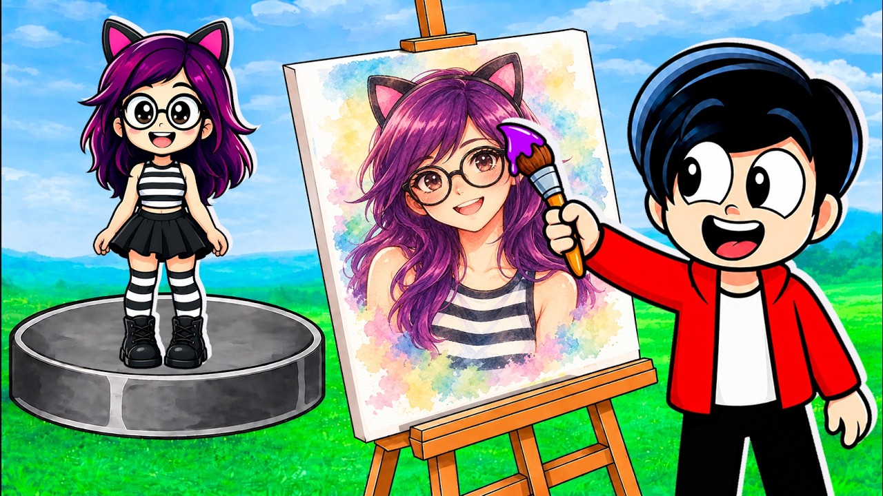 DIBUJO A TU AVATAR DE ROBLOX con FAMILY JUEGA 🖌️🤓 | Karim Juega