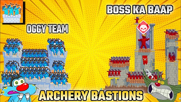 Oggy And Jack Playing Archery Bastions Game | With Bob And Shinchan | Oggy Game Part 7
