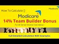 Modicare 14% Team Builder Bonus Full Detailed Calculation 📝 With Example's !