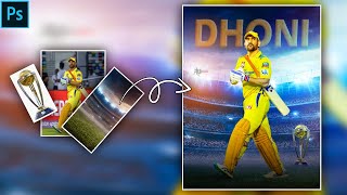 Sports poster design||Photoshop editing||Unique edits||#dhoni #photoshop #edit