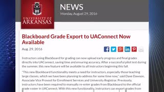 Blackboard Grade Export to UAConnect Now Available