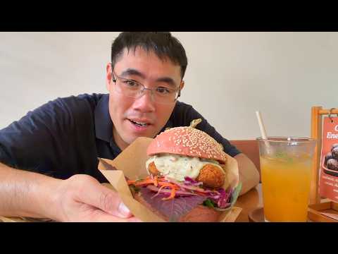 Roots Plant-Based Cafe Saigon | Katsu Tartar Burger Taste Test!