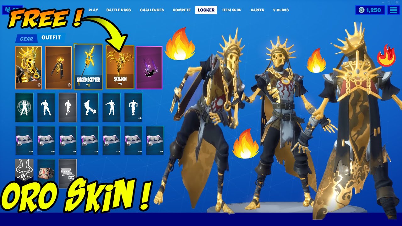 *New* Oro Skin LEAKED..!  (The Golden Skeleton ) (Fortnite Chapter 2)