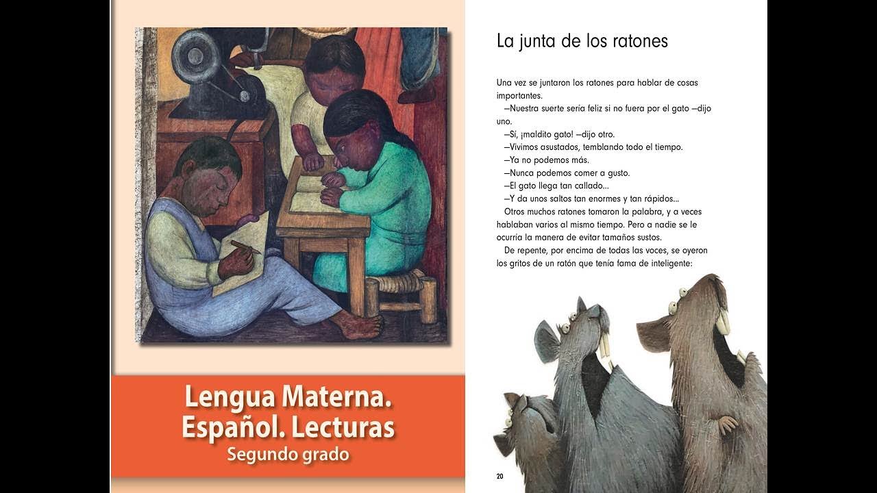 Lengua Materna 2º Español Lecturas ''La junta de los ratones" pag 20