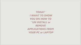 How to uninstall applications in your laptop or pc screenshot 2