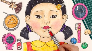 [🚀paper ASMR ]Squid Game2 Shocking Makeup Tutorial🦑 | paper pepper screenshot 5