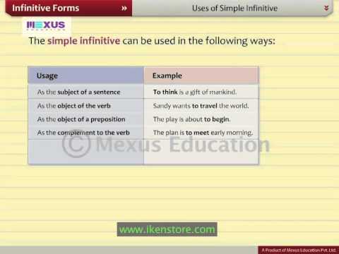 Infinitive Forms | English Grammar | iken | ikenedu | ikenApp
